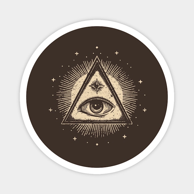 Boho Distressed Eye of Providence Magnet by lynxdesign.co